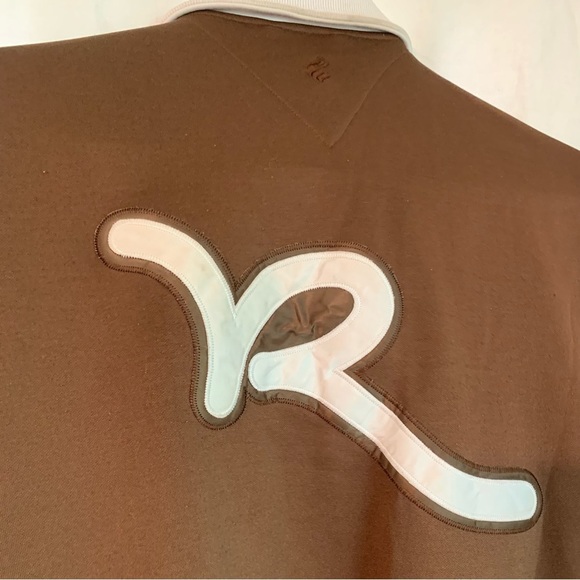 Vintage Authentic Rocawear Brown & White Diagonal Mesh Windbreaker, [Sz 3XL] - Picture 15 of 15